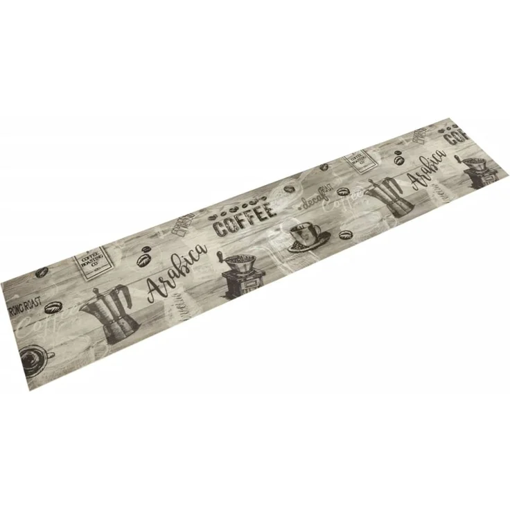 vidaXL Küchenteppich Waschbar Kaffee Grau 60x300 cm Samt 4005583 – Bild 1