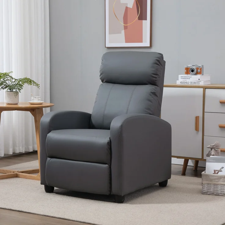 MELAYR, Relaxsessel Fernsehsessel mit Vibrationsmassage, Liegefunktion, 2 Massagepunkte, 68 x 88 x 98 cm, Grau – Bild 3