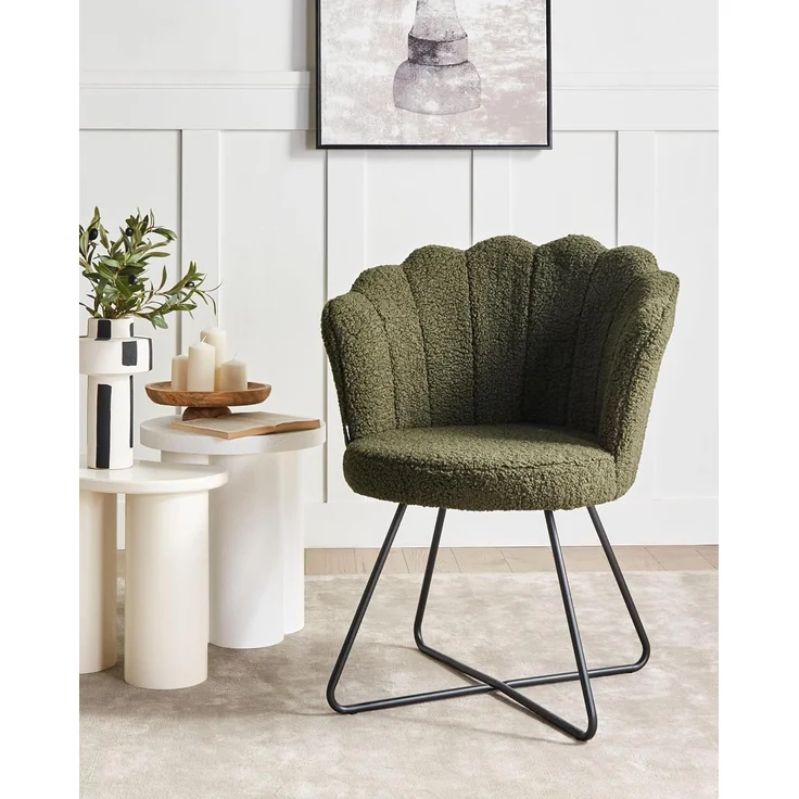 Sessel LOVELOCK Bouclé Dunkelgrün – Bild 2