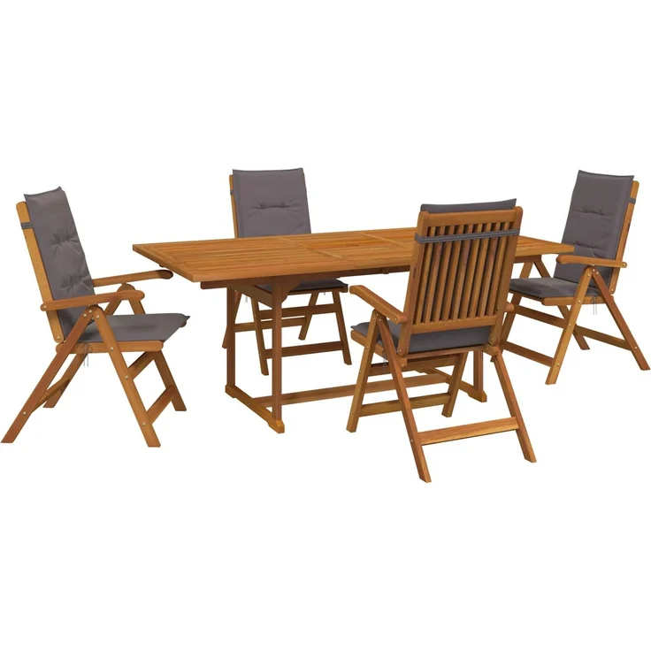 vidaXL Essgruppe für draußen mit Sonnenschirm 6 stk. 4-Sitzer 3438548 – Bild 2