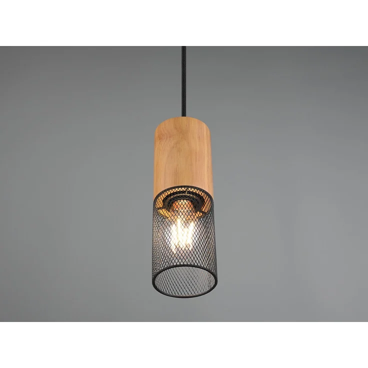 Lichtschienensystem mit 8x Holz Pendel & Einspeisung 4-adrig, Länge 202,5cm – Bild 8