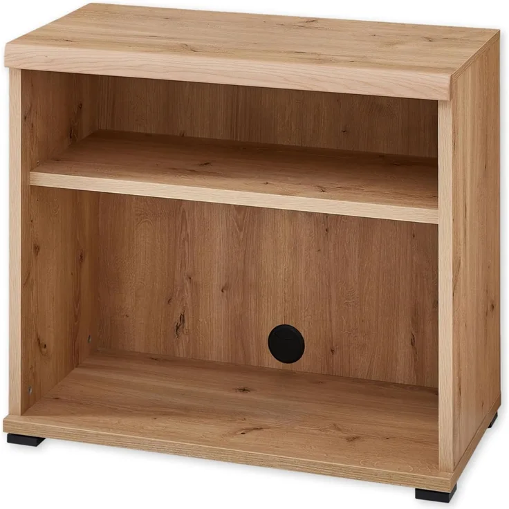 Aktenregal in Old Artisan Oak Optik FSC-zertifiziert - Modernes Standregal mit 2 offenen Fächern - 77 x 67 x 38 cm (B/H/T)