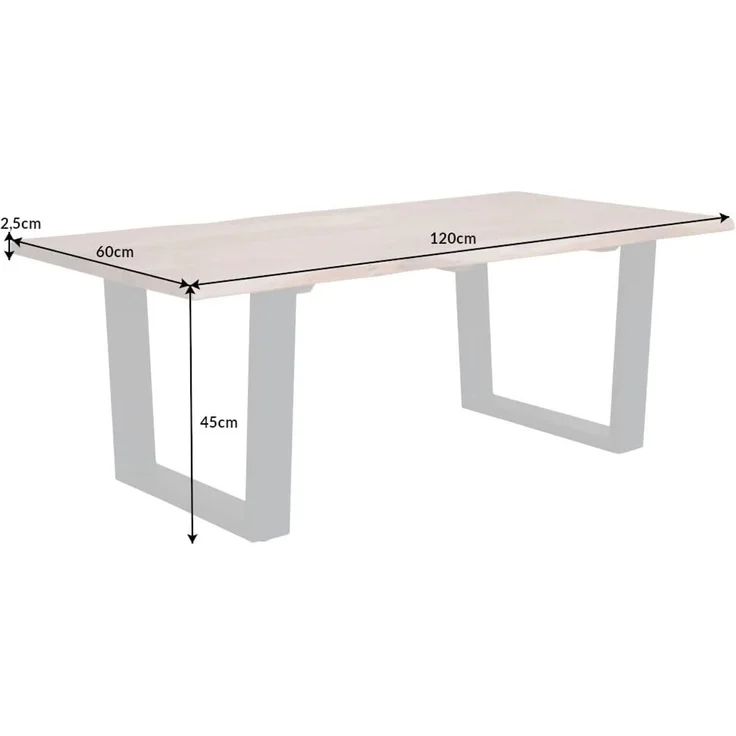 riess-ambiente Couchtisch MAMMUT 120cm natur / schwarz (Einzelartikel, 1-St), Wohnzimmer · Massivholz · Metall · Baumkante · Industrial – Bild 3