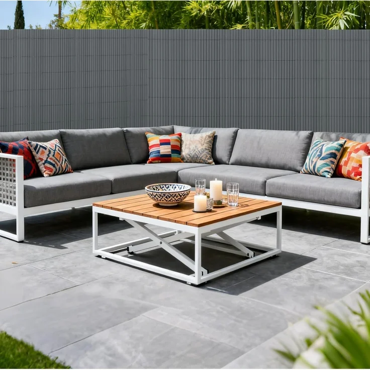 Coradoma PVC Sichtschutzmatte Anthrazit 140x500cm Sichtschutz für Balkon Garten Terrasse, Blickdichter Lärmschutz, Windschutz, inkl. Kabelbinder – Bild 6