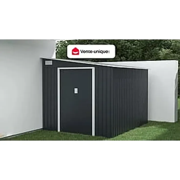 Vente-unique - DAUSTIN Gartenhaus Metall Grau - B 245 cm x H 193 cm x L 203 cm – Bild 2