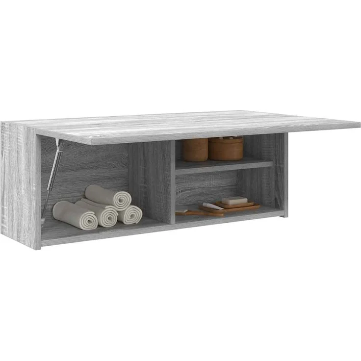 Bad-Wandschrank Grau Sonoma 80 x 25 x 30 cm Holzwerkstoff – Bild 1