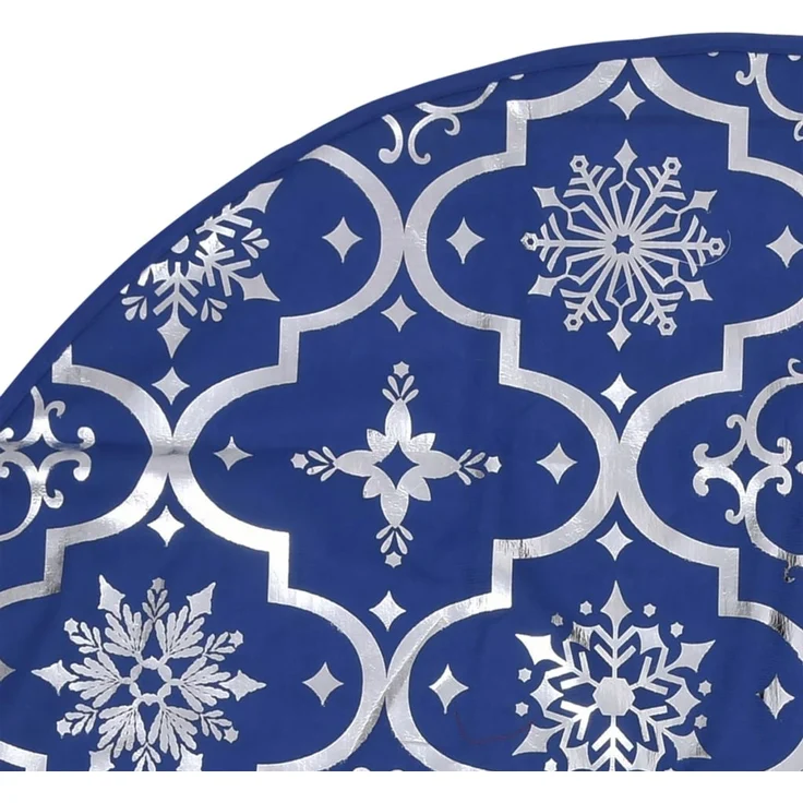 vidaXL Luxus-Weihnachtsbaumdecke mit Socke Blau 122 cm Stoff 330279 – Bild 6