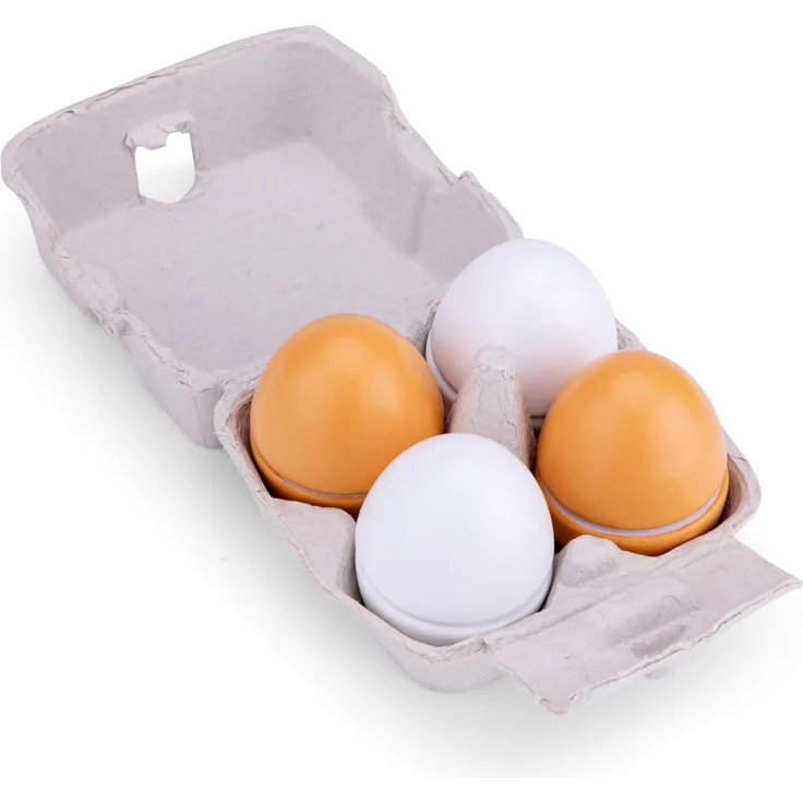 New Classic Toys 10600 Wooden Eggs-4 Pieces