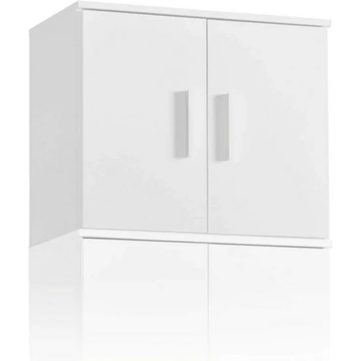 mokebo Mehrzweckschrank Mehrzweckschrankaufsatz 'Der Turm' (für extra viel Stauraum) Schrankaufsatz für Mehrzweckschrank o. Aufbewahrungsschrank in weiß