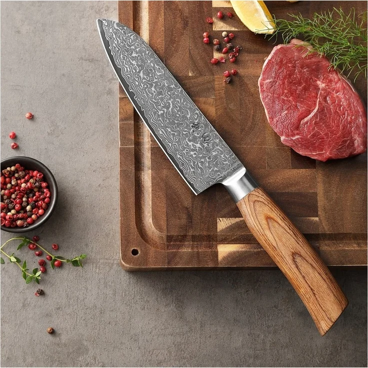 Wakoli Messer-Set Edib Pro 3 Damastmesser I Kochmesser Küchenmesser I 8-16cm Klinge (Damastmesser mit Geschenkbox, 3-tlg, 3er Damastmesser-Set mit Holzbox), 67 Lagen Damaststahl, VG-10 Stahlkern – Bild 2