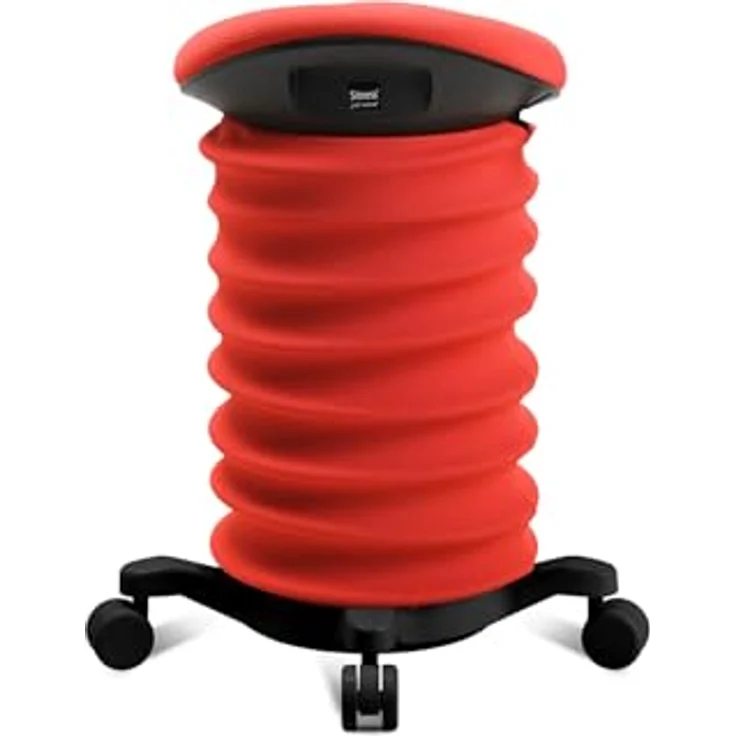 TOPSTAR Sitness 4D mit Rollen - AGR-Zertifiziert Dynamischer Sitzhocker schwarz - coralrot, ergonomischer Bürohocker - höhenverstellbar - stärkt den Rücken - entlastet die Bandscheiben – Bild 5