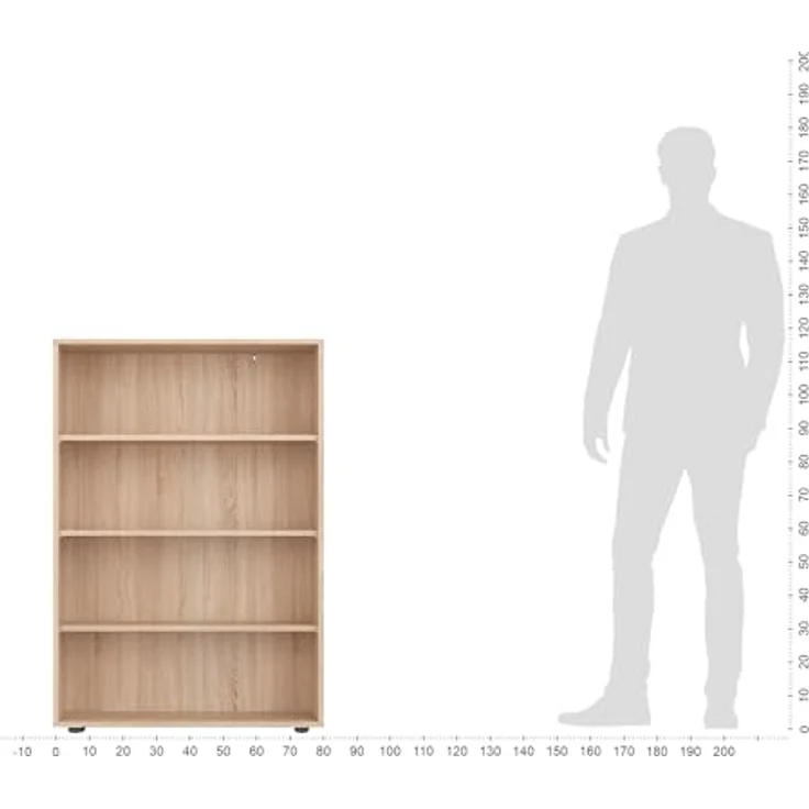 KOMTO Bücherregal Lumo 80 cm breit Regal mit 3, 4, 6 Ebenen und Höhenverstellbare Regale, Aufbewahrungsregal Bookshelf Weiß – Bild 12