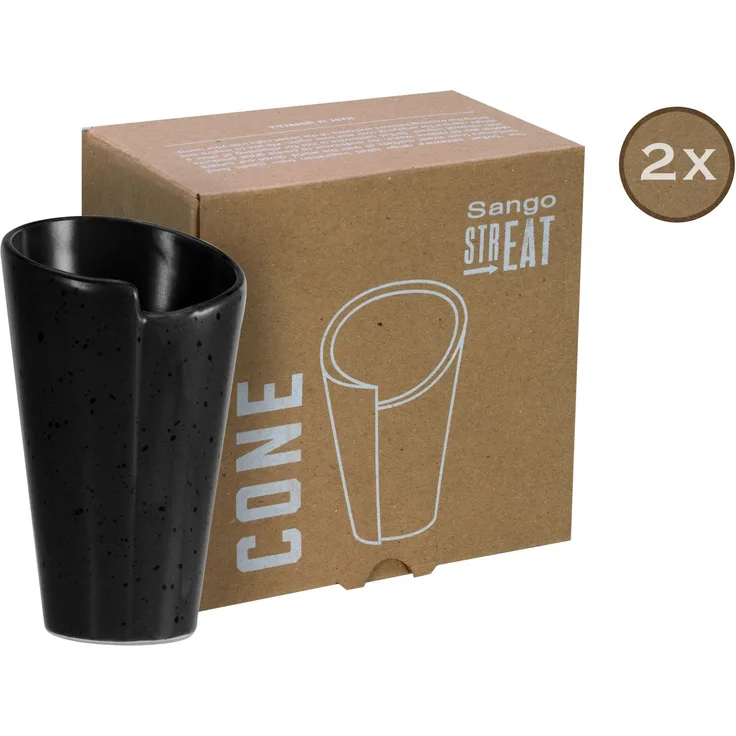 Streat Food Schwarz, Cone 2-tlg 300 ml (mo)