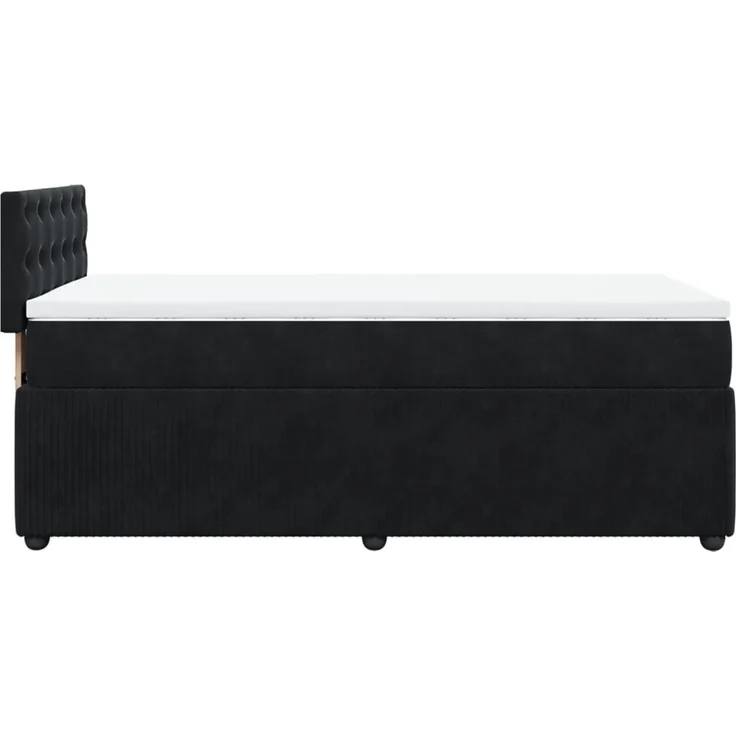 vidaXL Boxspringbett mit Matratze Schwarz 90x190 cm Samt 3287616 – Bild 9