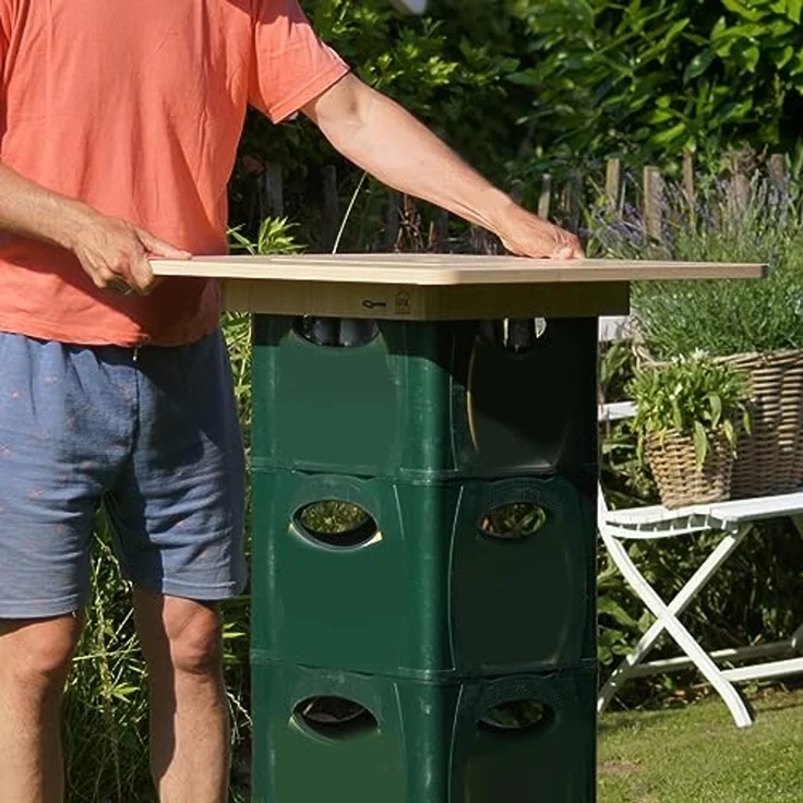 UNUS GARDEN Stehtisch Bierkasten-Tischaufsatz für einen Stehtisch aus Holz (1-St, Bierkastenaufsatz Stehtisch Party Bistrotisch aus Bierkästen), tischaufsatz, stehtisch, bierkisten, outdoor, bartisch, tischplatte – Bild 6