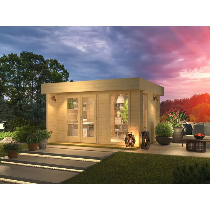 Gartenhaus + Flachdach Kubi Mini Grau