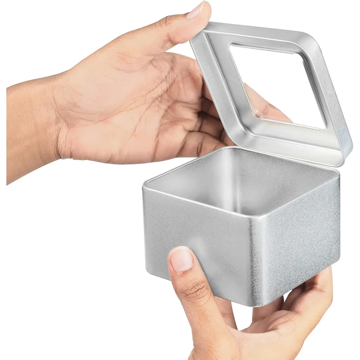 Kurtzy Vorratsdose 10er Pack Silberne Metalldosen - Kleine Metallboxen 9x9xH5,7cm, Metall, (10-tlg) – Bild 3