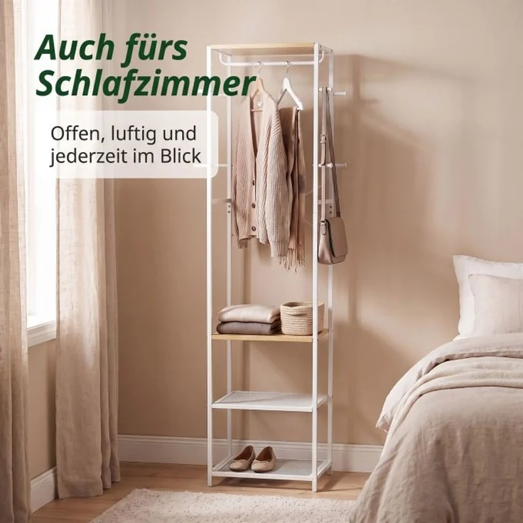 Relaxdays Garderobenständer Haken, Ablage & Stange – Bild 3
