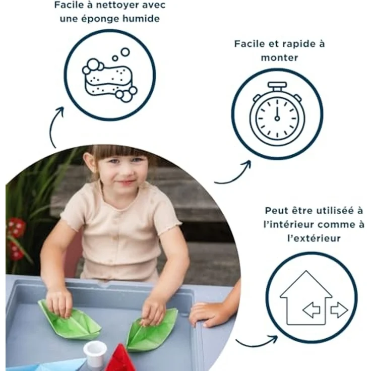 Thermobaby - Multifunktionaler Aktivitätentisch Multiplay – 2 Stühle – doppelseitige Tischplatte – Spieltisch für Kinder – Schreibtisch für Kinder mit Stühlen und Stauraum – Multifunktionstisch für – Bild 5