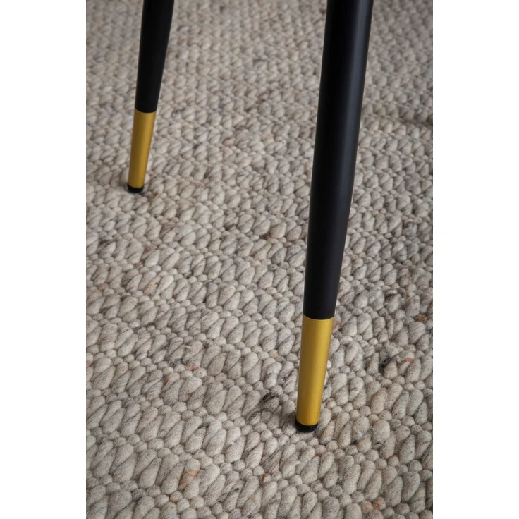 Esszimmerstuhl 2er Set Samt Schwarz Metallbeine Skandinavisches Design – Bild 6