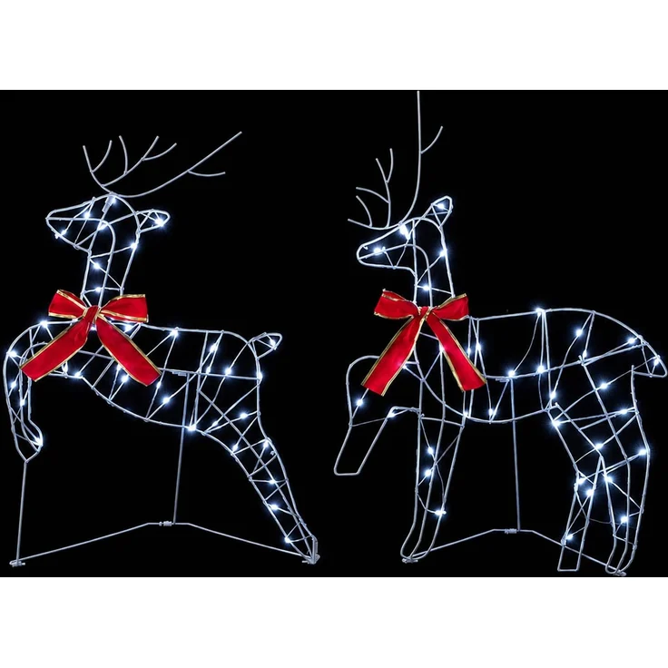 vidaXL Weihnachtsrentier 4 stk. 180 LEDs Kaltweiß 3470427 – Bild 4