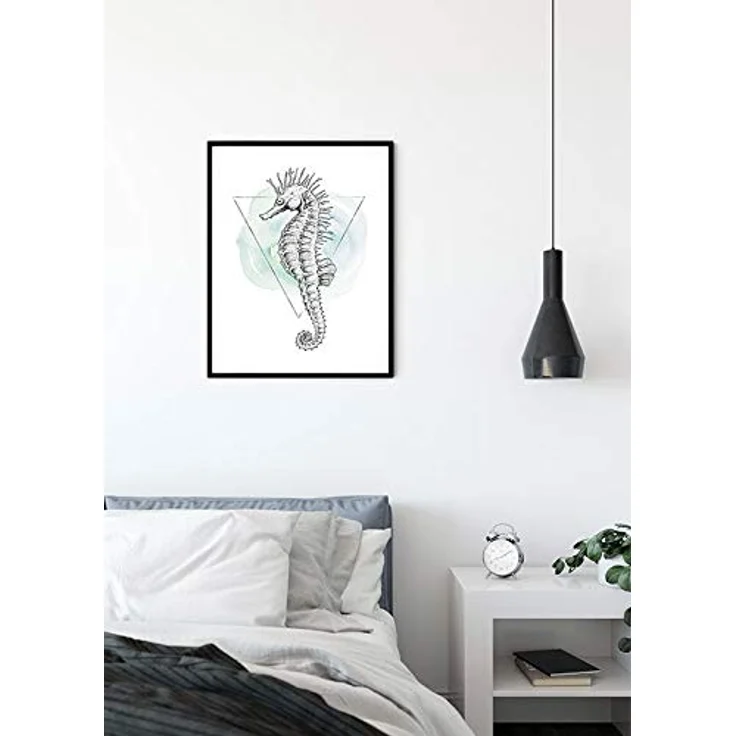 Komar Wandbild Sea Horse Watercolor, dekoratives Poster 30 x 40 cm, fotorealistischer Kunstdruck ohne Rahmen, Premium-Fotopapier, lichtbeständig und wasserfest – Bild 3