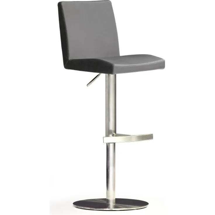 Barstuhl 'Lopes II' - Kunstleder Grau - Edelstahl