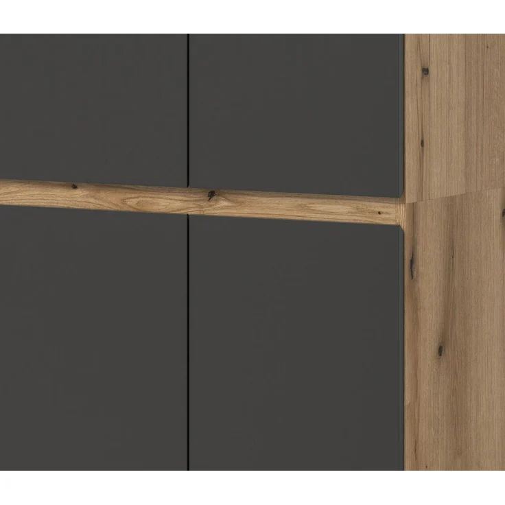 Mehrzweckschrank Assino in grau und Eiche 105x175 cm – Bild 3