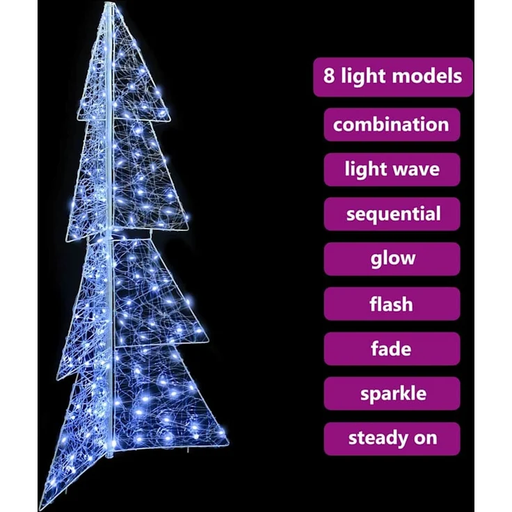 vidaXL Weihnachtsbaum Kaltweiß 150 cm Acryl 160 LEDs 42019207 – Bild 9