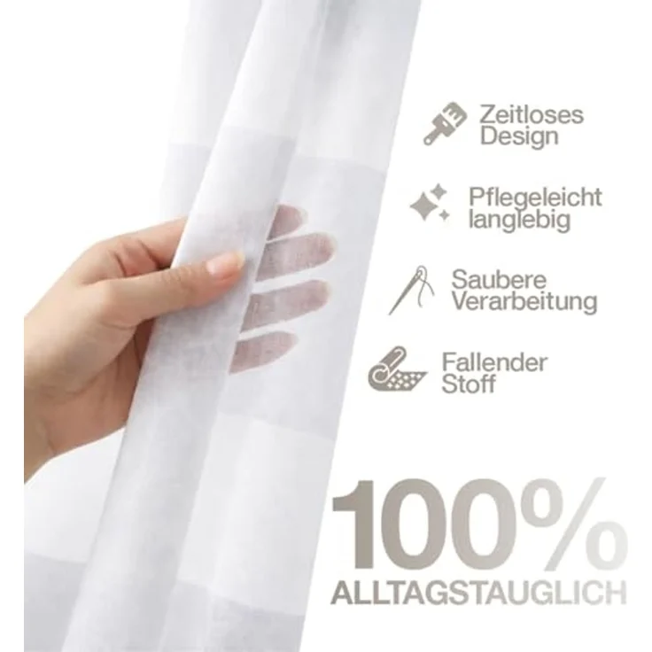 Happy Home Scheibengardine HARLOTTA, Ösen (1 St), transparent, HxB: 53x140, Webware "Made in Germany" – Bild 4