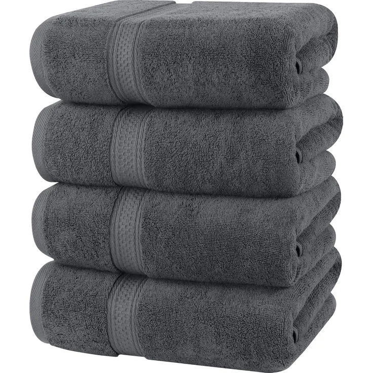 Utopia Towels - 4er-Pack Badetücher Set Premium 100% ringgesponnene Baumwolle 69x137 cm Handtücher, sehr saugfähig, weiches Gefühl Duschtücher (Grau)
