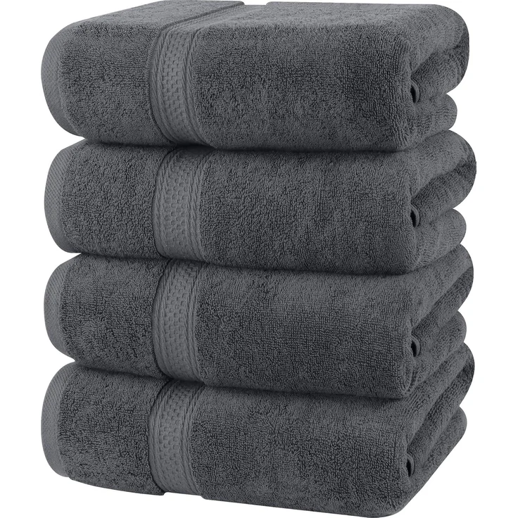 Utopia Towels - 4er-Pack Badetücher Set Premium 100% ringgesponnene Baumwolle 69x137 cm Handtücher, sehr saugfähig, weiches Gefühl Duschtücher (Grau)