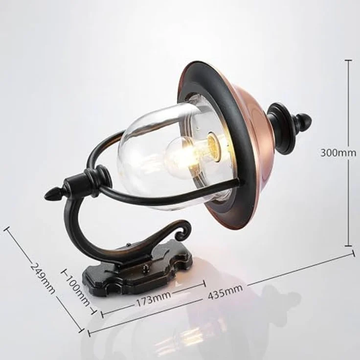 Lindby Außen-Wandleuchte Clint, Metall, Kupfer IP44, 1x60 W – Bild 4