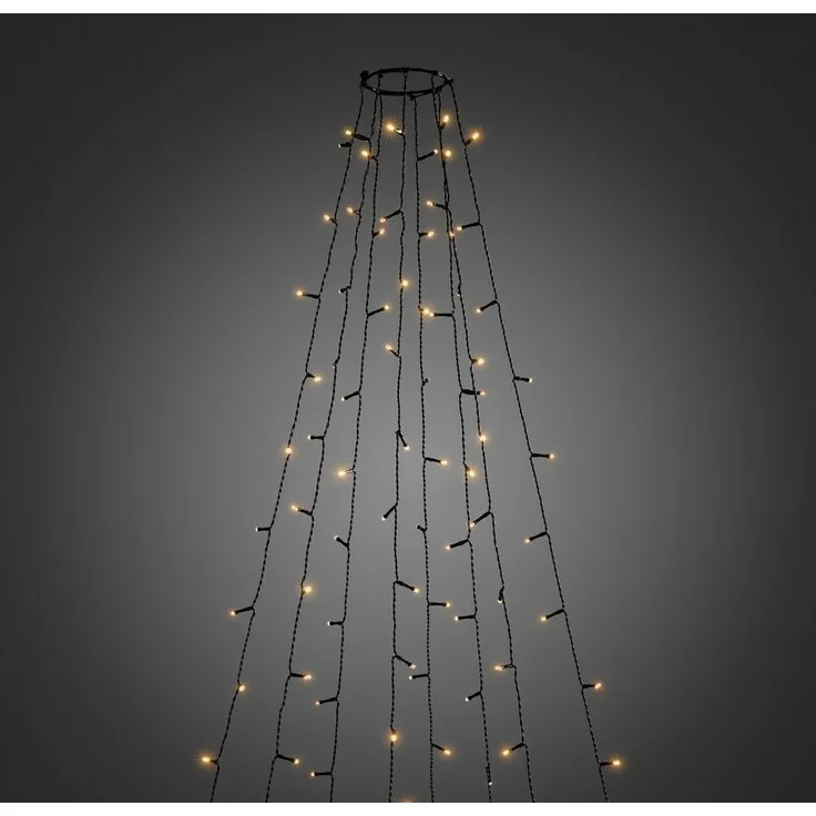KONSTSMIDE LED-Baummantel Weihnachtsdeko aussen, Christbaumschmuck, 400-flammig, LED Lichterkette mit Ring Ø 15, 8 Stränge à 50 Dioden
