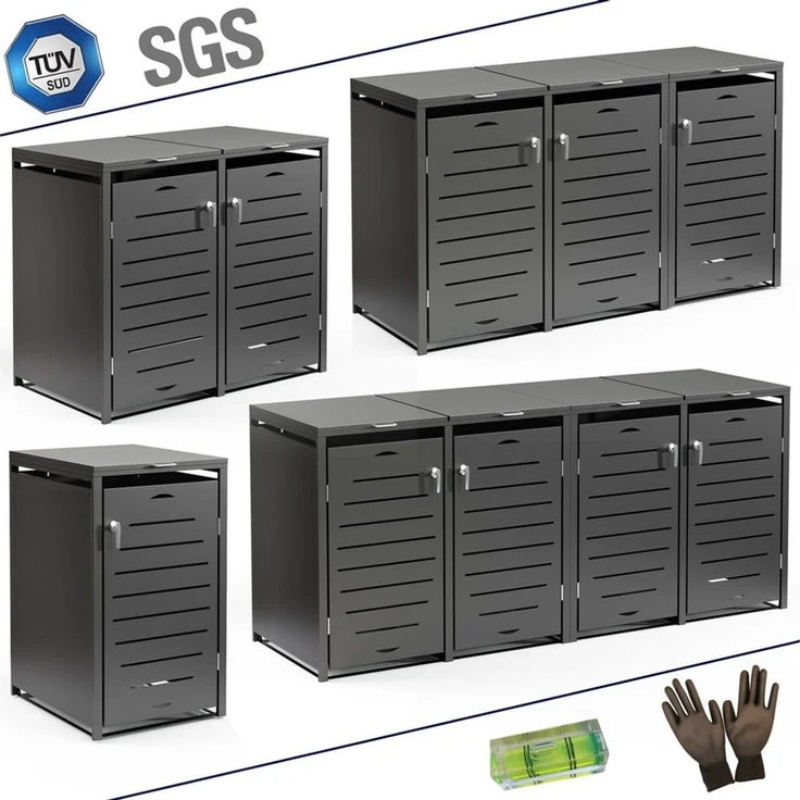 Melko Mülltonnenbox Mülltonnenverkleidung 240L Tonnenhaus Mülltonnenhaus Abfallbehälter (Set, Set), modular erweiterbar – Bild 1