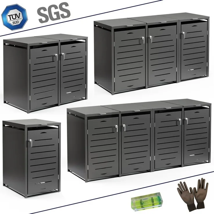 Melko Mülltonnenbox Mülltonnenverkleidung 240L Tonnenhaus Mülltonnenhaus Abfallbehälter (Set, Set), modular erweiterbar
