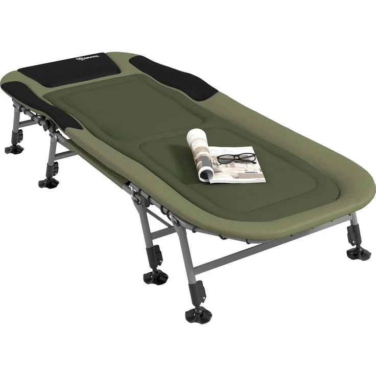Campingliege Campingbett Feldbett, 200 x 85 x 40-55 cm, Grün--Grün--51x85x200cm--YOUDENOVA – Bild 1