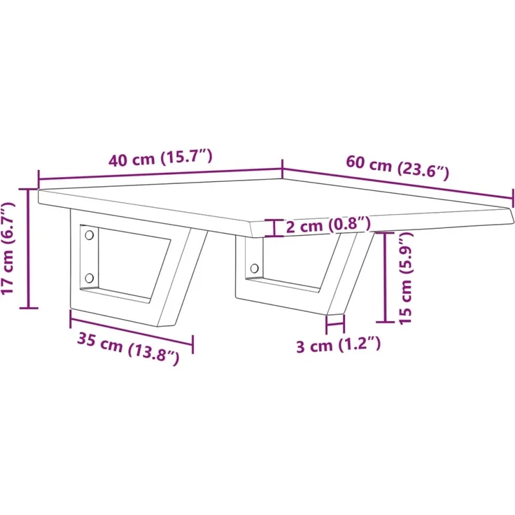 vidaXL Waschtischplatte mit Halterung Stahl und Massivholz Eiche 3302558 – Bild 10