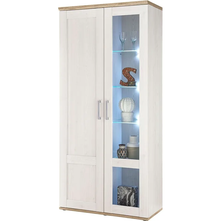 Vitrine Romy / Romance, Holzwerkstoff, Holzfarben, 93 x 202 x 46 cm