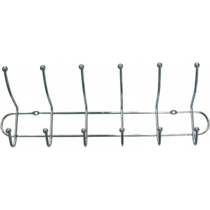 Garderobenleiste verchromt 50cm Wandgarderobe Hakenleiste Kleiderhaken verchromt