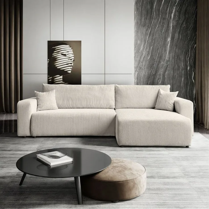 Lookway Ecksofa PRESTIGE L-Form Couch, mit Bettfunktion und Bettkasten