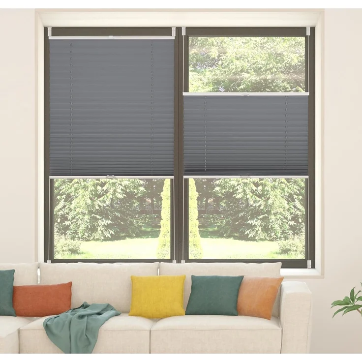 Allesin Plissee ohne Bohren Plissees Klemmfix Anthrazit 40x100 cm(BxH), Plisseerollo Faltrollo mit Klemmträger, Jalousie Rollos für Fenster und Tür, Sichtschutz und Sonnenschutz – Bild 8