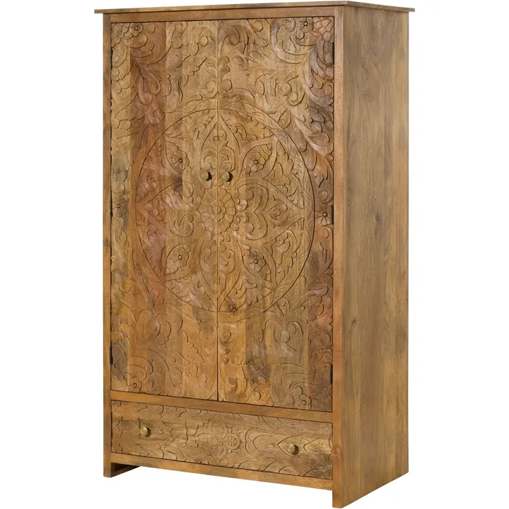 Kleiderschrank Mango 108 x 64 x 180 natur lackiert KASHMIR #106