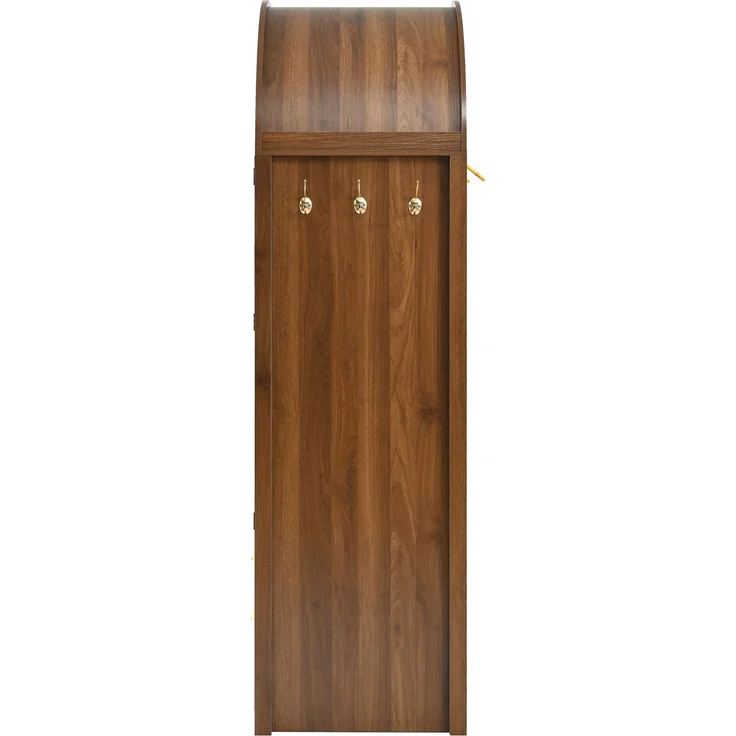DESVIAE Garderobenschrank Nussbaum aus MDF – 80x180x50 cm – Rattantüren, Schubladen – Bild 9