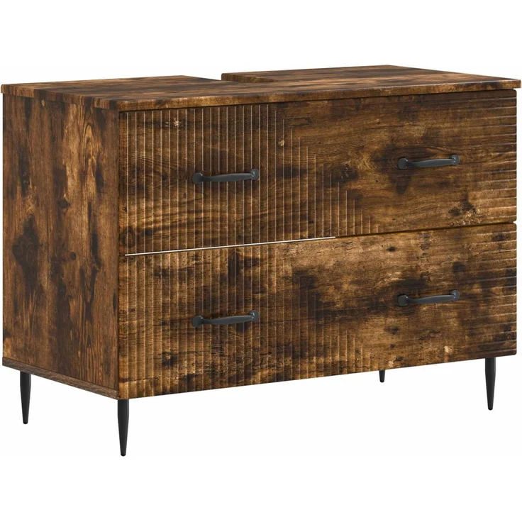vidaXL 3-teiliges Badezimmer-Schranksystem HAARLEM Raucheiche 3417779 – Bild 5