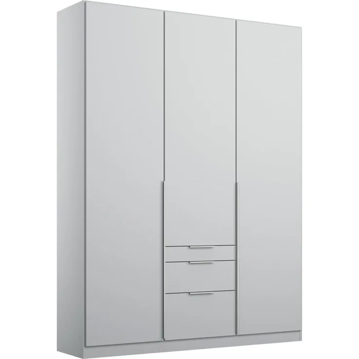 Rauch Möbel Alabama, Kleiderschrank für Schlafzimmer, Kinderzimmer, Wohnzimmer, Garderobe, Flur, 3-türig, mit 3 Schubladen, Farbe Seidengrau, Breite 136 cm