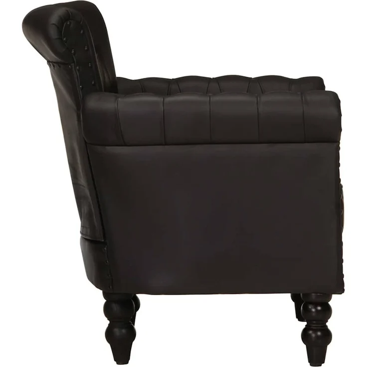 Sessel wohnzimmer, Relaxsessel, Fernsehsessel Schwarz Echtes Ziegenleder – Bild 4