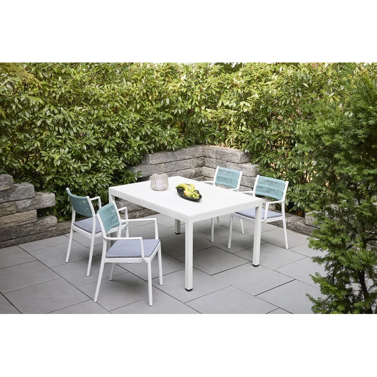 LC Garden Vona Gartenset weiß/blau 7tlg. Esstisch – Bild 1