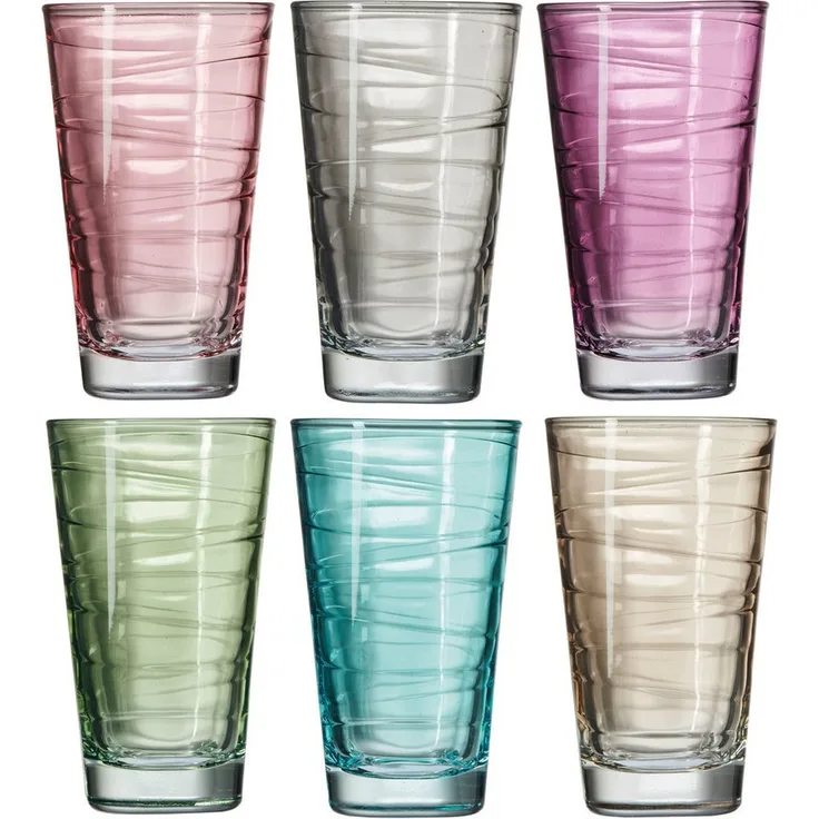 Leonardo VARIO Trinkglas groß 280 ml farbig sortiert 6er Set