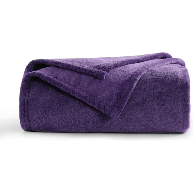Kuscheldecke Fleecedecke Flauschig Violett 130 x 150 cm Lilafarbig – Bild 1